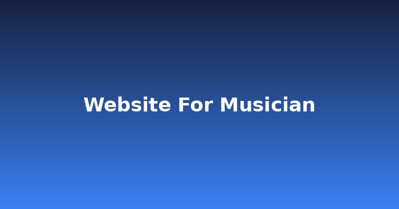 Musician's Website Woes? Build Your Fan Hub Right